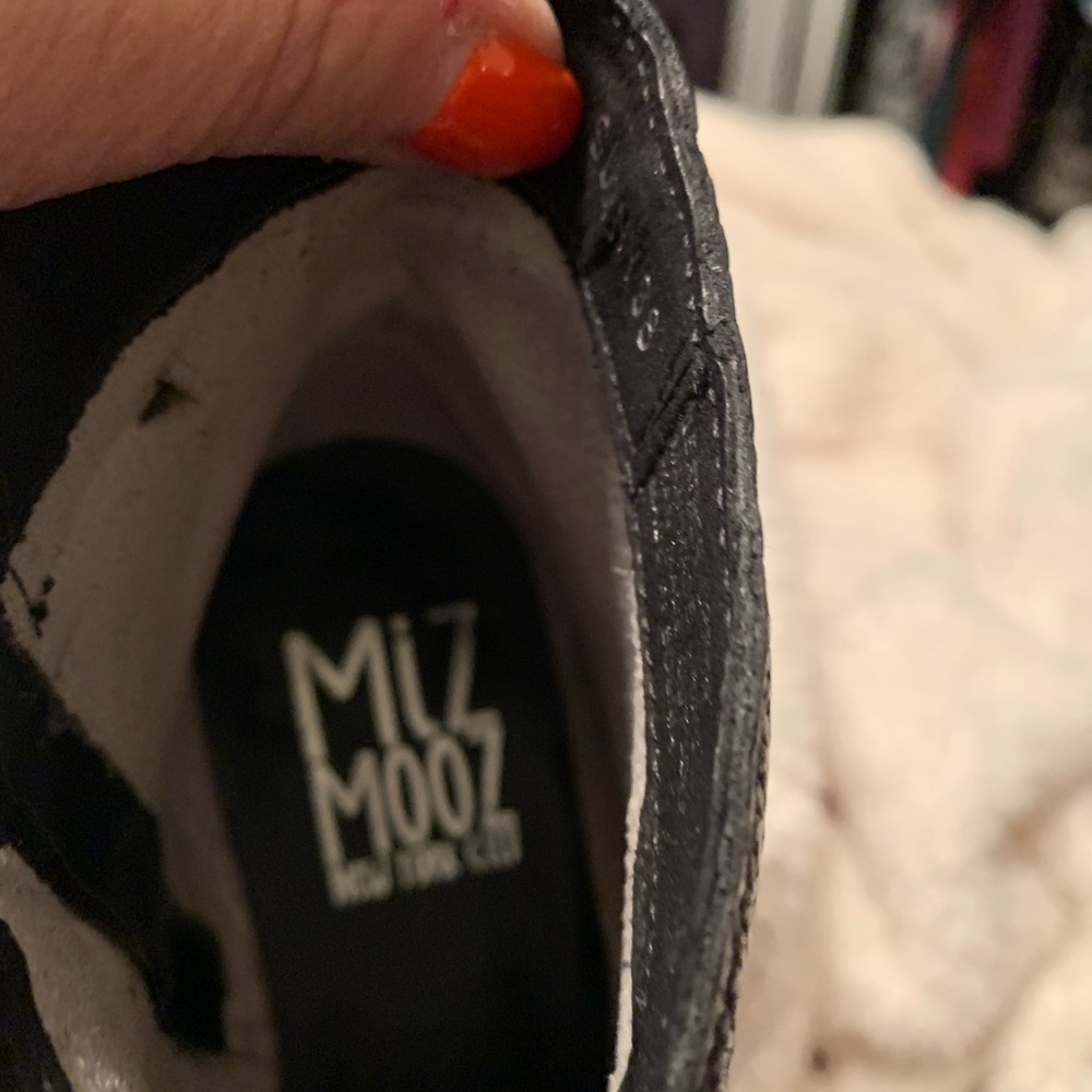 Miz Mooz Textured Black Ankle Booties - Picture 6 of 13